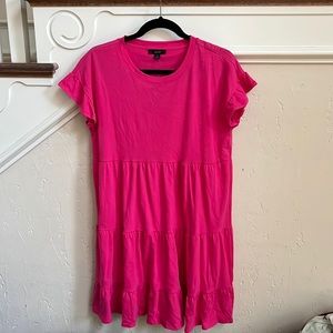 Pink Tiered Dress in broken-in jersey